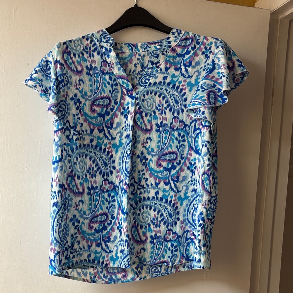 Blue and Purple Paisley Women's Top